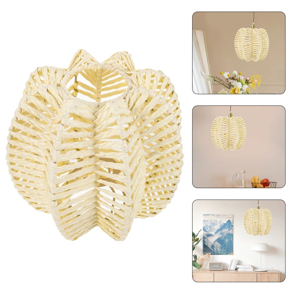 Imitation Rattan Woven Lampshade Pendant Lamp Shade Chandelier Lamp Shade Decor Lampshade