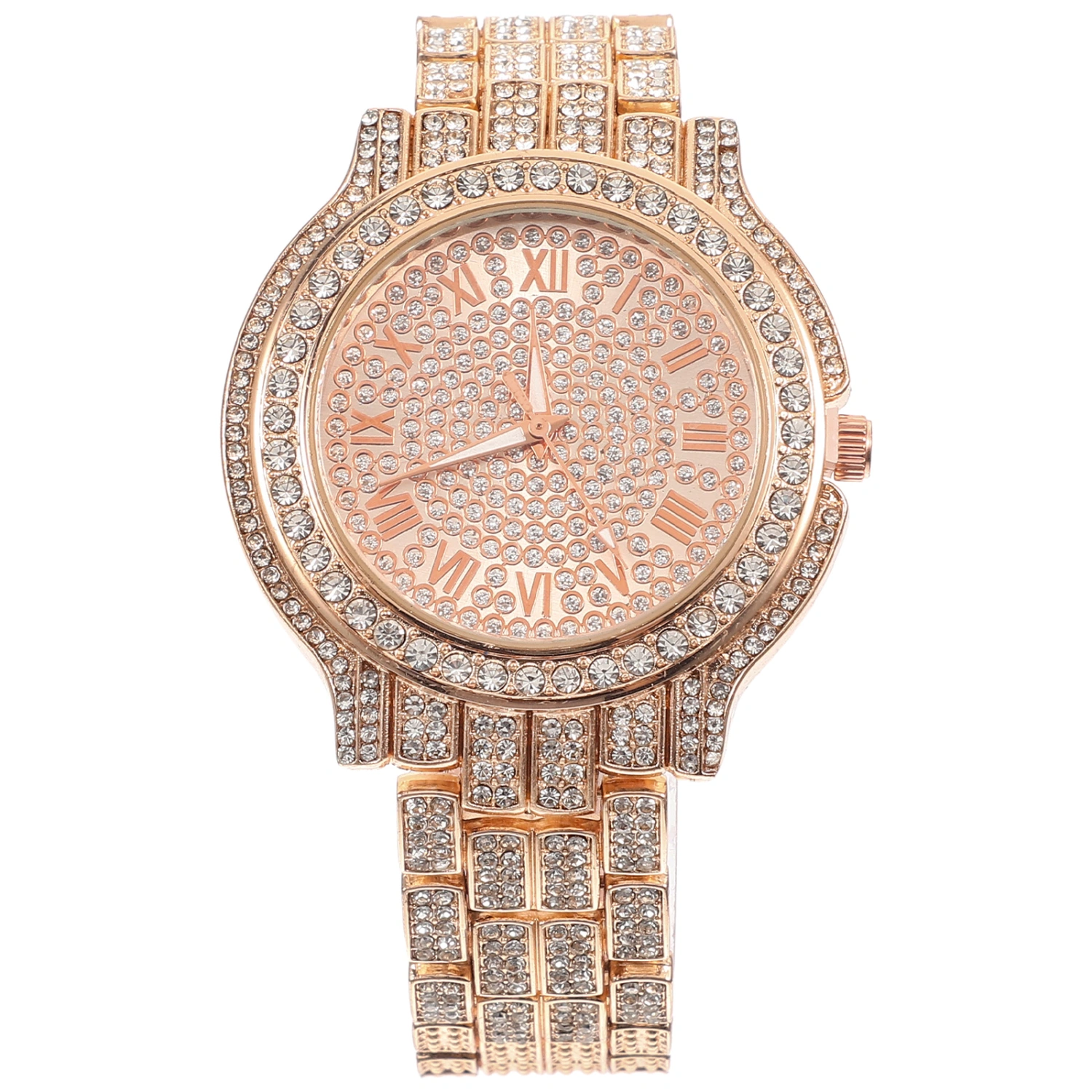 Wrist Watch Fashionable Rhinestone Roman Numeral Quartz Watch Lady Ornament