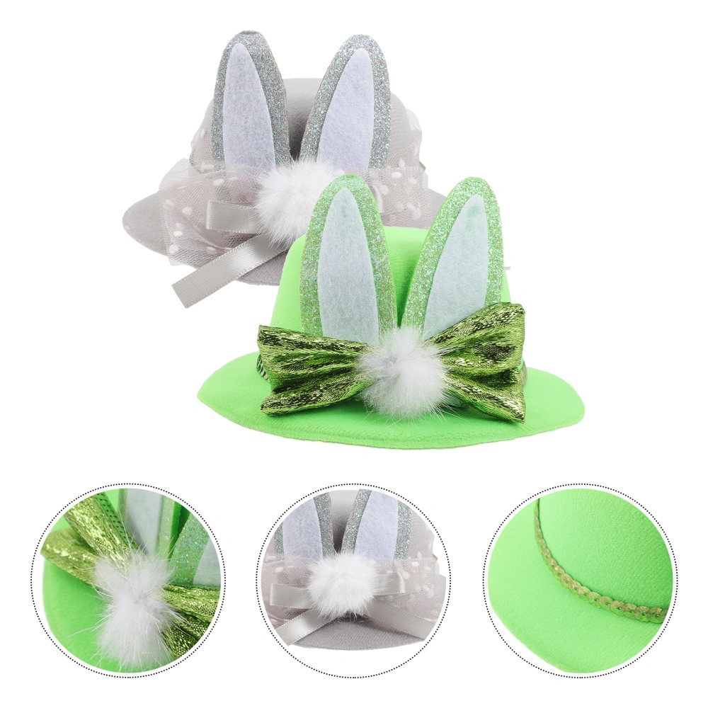 2pcs Easter Theme Kids Hat Shaped Hair Clips Creative Hairpins Girl Barrette Hair Decor