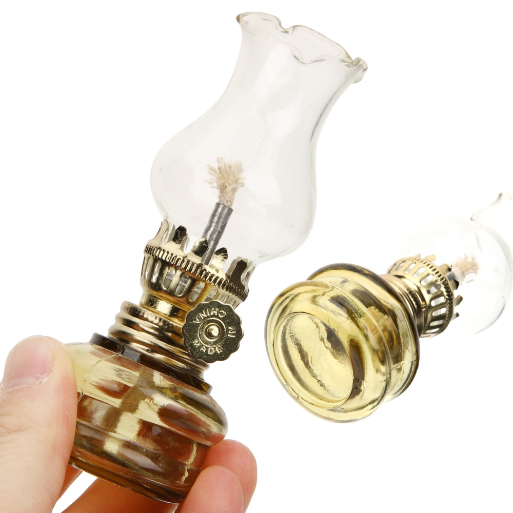 3pcs Oil Lamp Indoor Kerosene Lantern Vintage Style Hurricane Lamp Decoration