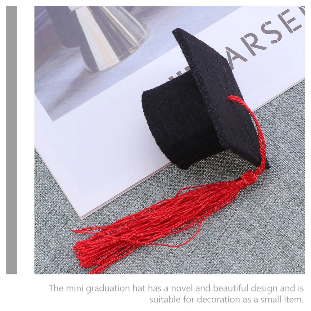 10pcs Mini Graduation Cap Bottle Toppers Doctoral Hats Wine Bottle Caps