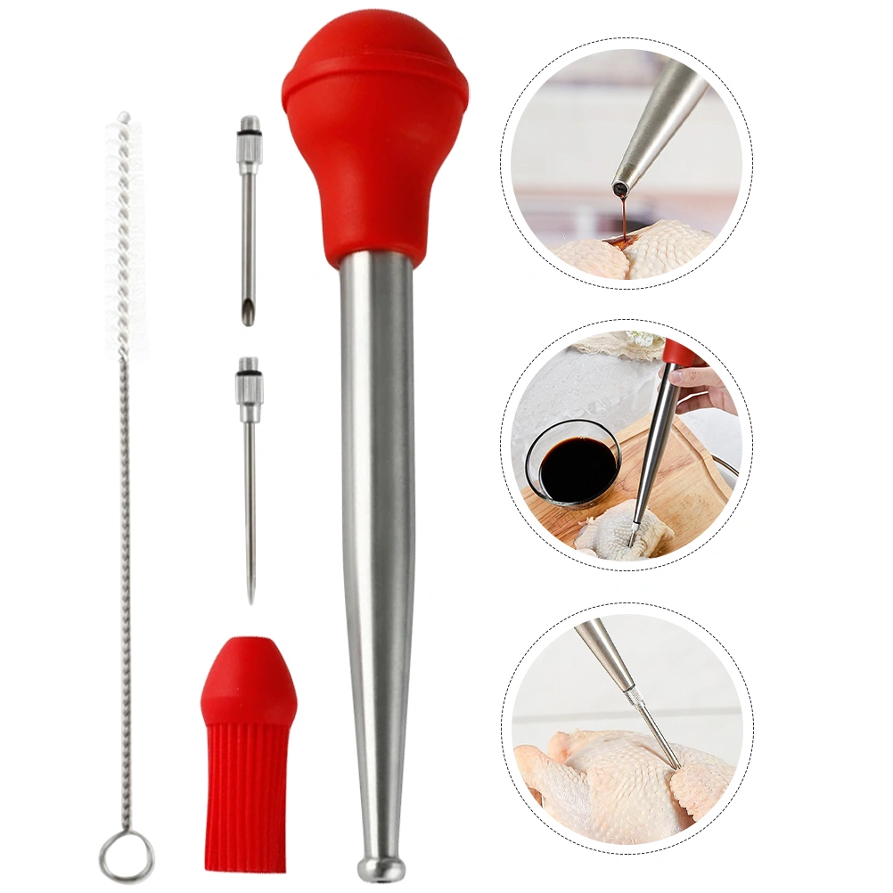 1 Set of Turkey Baster Turkey Seasoning Pump Drip Kitchen Oil Dropping Tube Barbecue Accessory