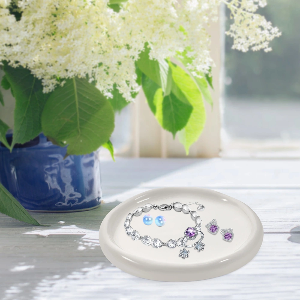 Novel Ceramic Storage Plate Multi-use Jewelry Display Tray Pendant Dish Irregular Plate for Photo Prop