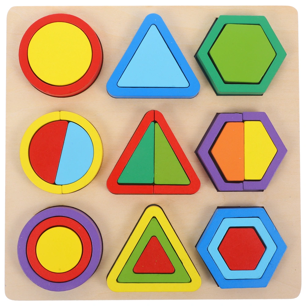 1 Set Geometry Shape Cognitive Toys Wood Building Blocks Kids Educational Toy