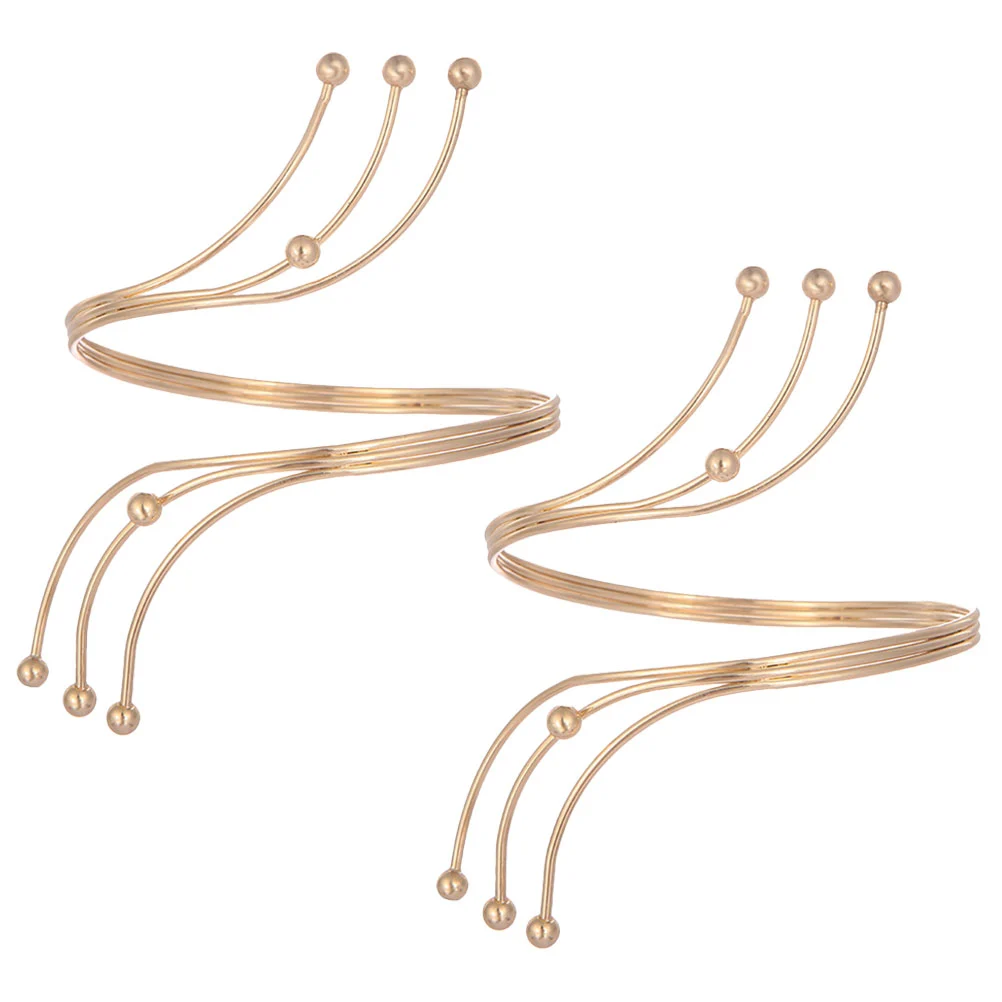2pcs Arm Cuff Upper Band Cuff Adorn Delicate Arm Cuffs Open Armlet Armbands