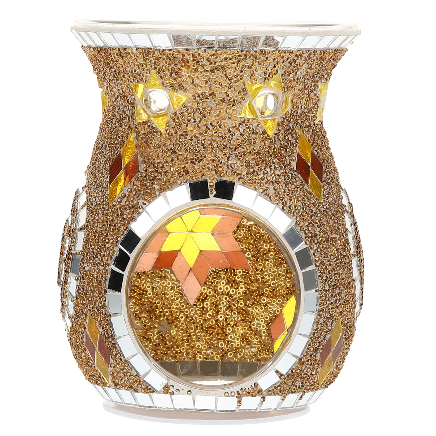 Essential Oil Burner Mosaic Glass Fragrance Oil Warmer Tealight Candle Holder Aroma Diffuser