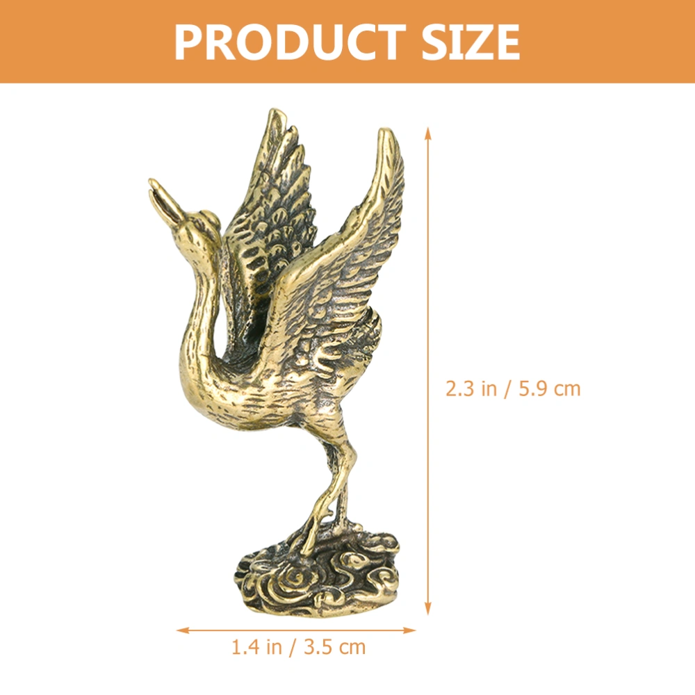 Chinese Crane Statue Miniature Brass Crane Figure Home Decor Housewarming Gift