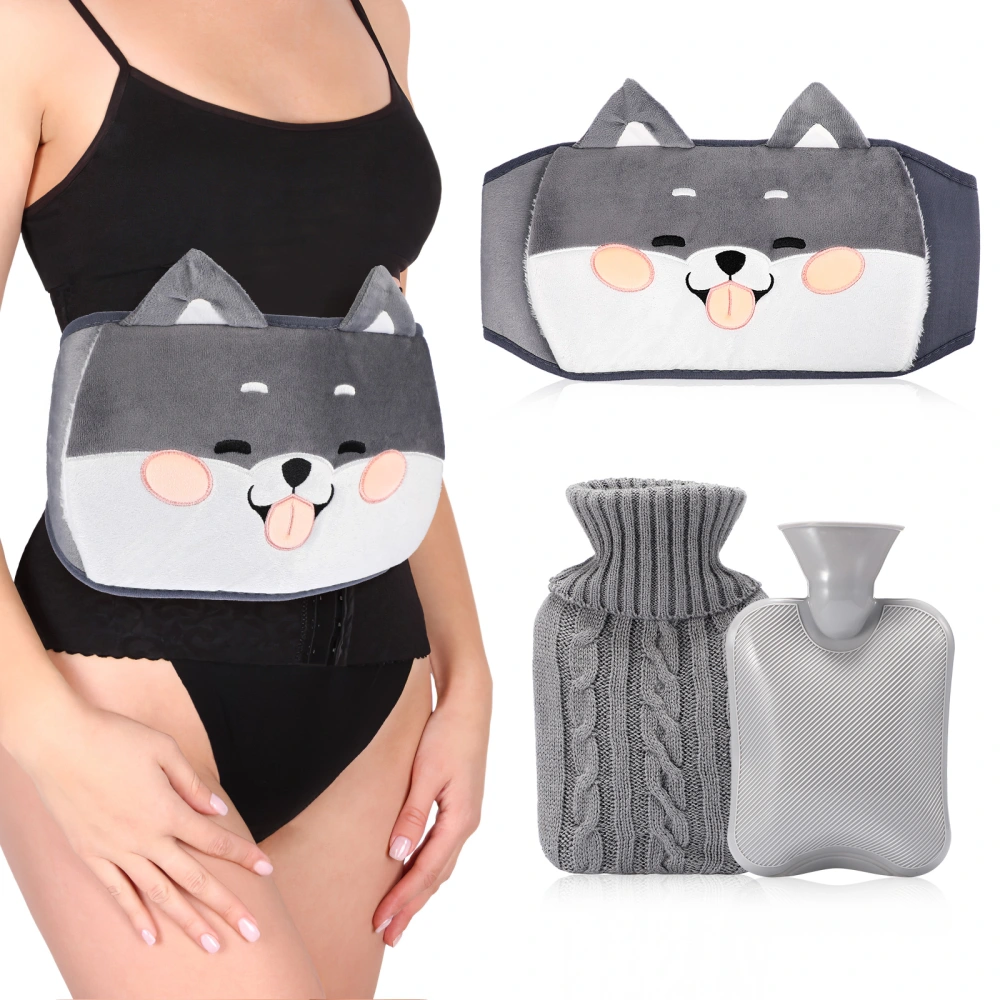 Hot Water Bottle with Knit Cover Plush Waist Belt 3 In 1 Warm Hot Water Bottles for Children Adults