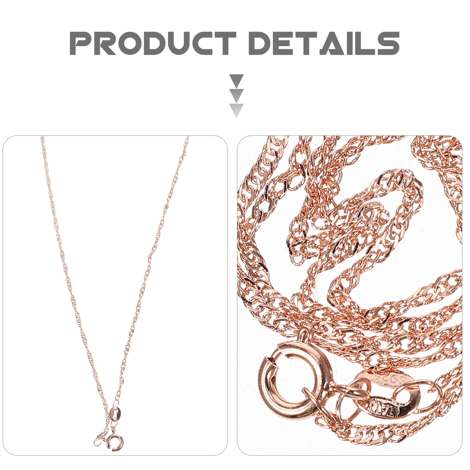 3pcs Copper Necklace Chain Decorative Necklace Delicate Necklace Chain Women Necklace