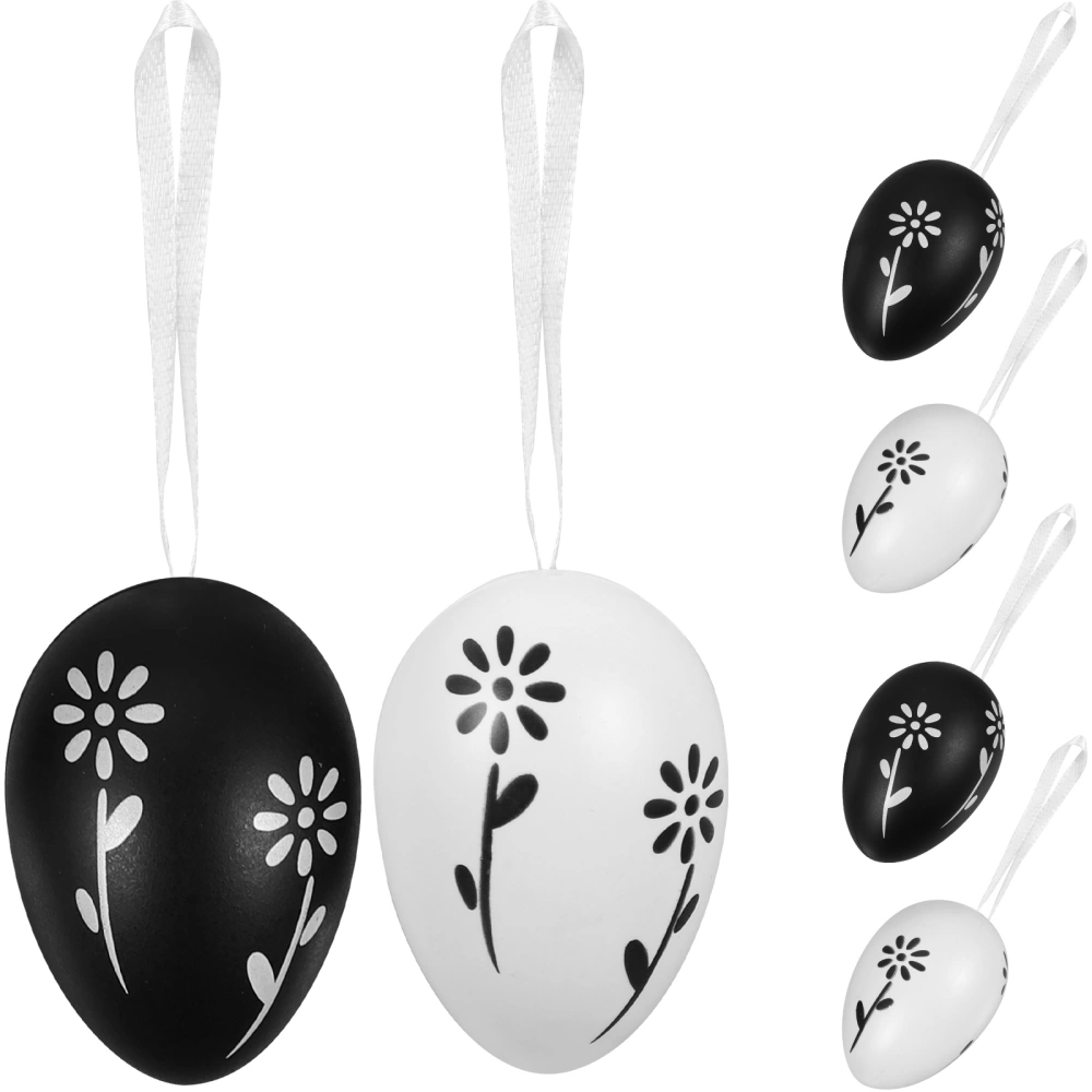 6pcs Egg Shape Pendants Colorful Decorative Egg Hanging Ornament Party Layout Props