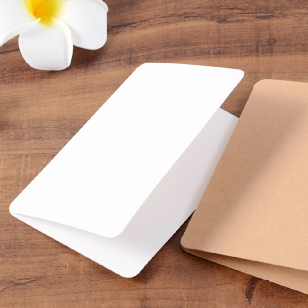 100pcs Wishes Card Writable Blank Card Thanks Card Folding Paper Card Greeting Card