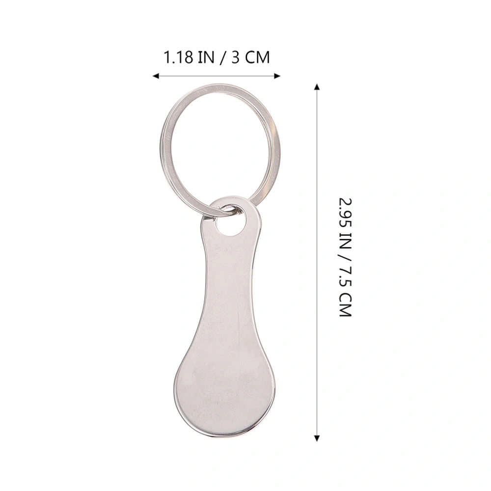 6Pcs Shopping Trolley Release Key Stainless Steel Removable Shopping Trolley Token Coin Keyring