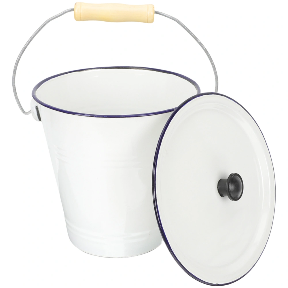 Household Enamel Bucket Serving Bucket Liquid Container Milk Storage Bucket