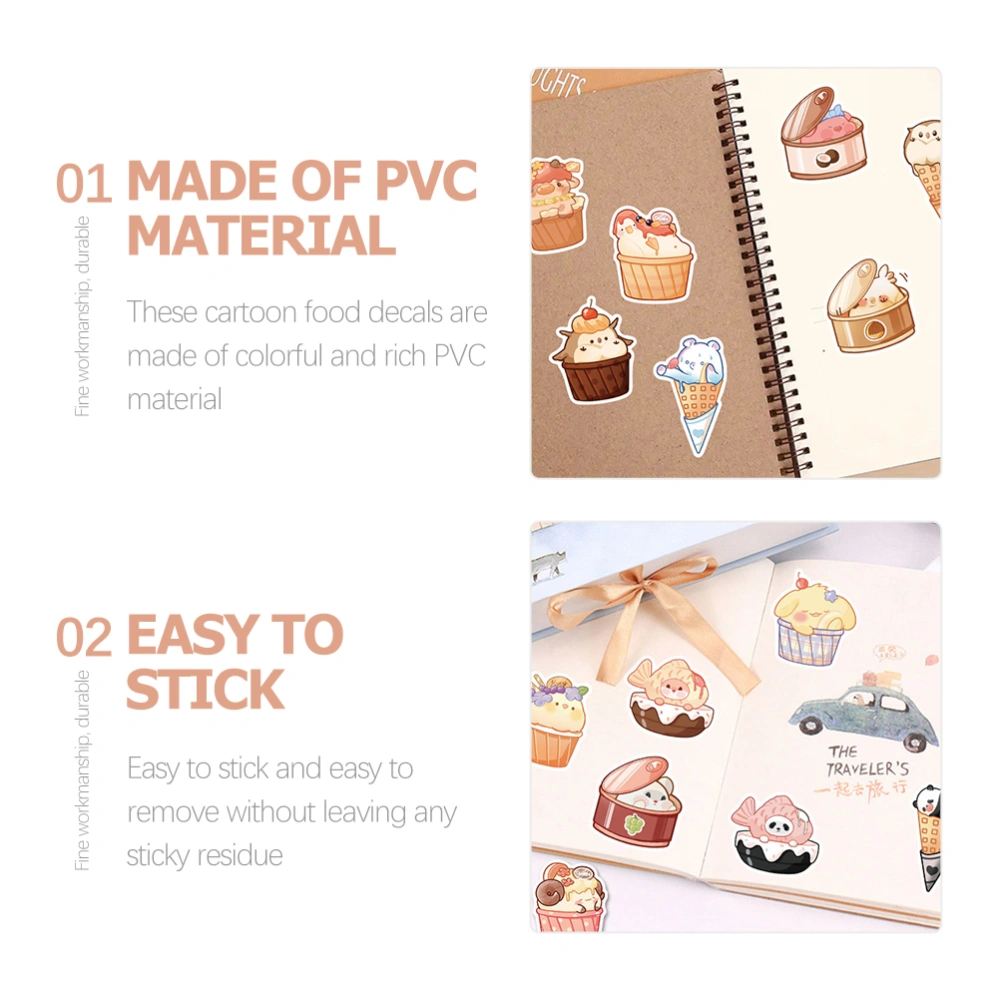 80pcs Cartoon Food Dessert Cake Scrapbooking Sticker Suitcase Sticker Bottle Decals