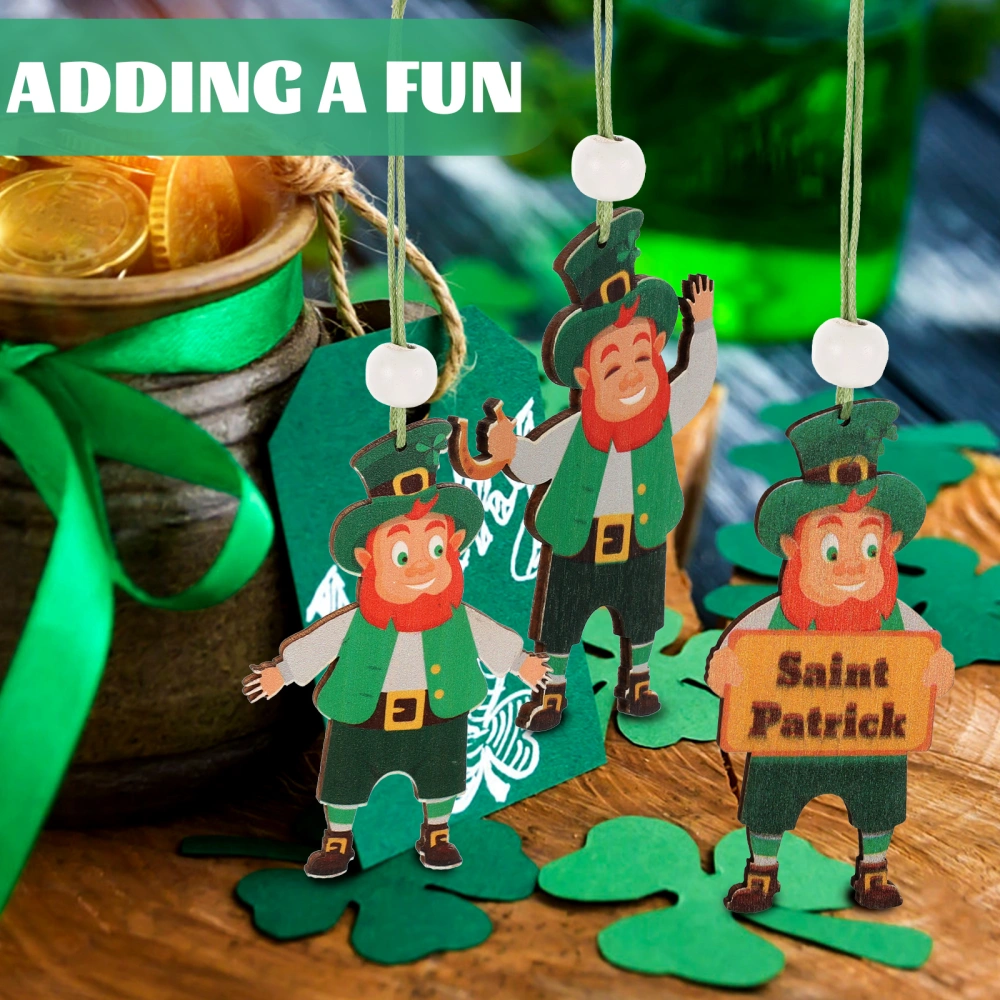 1 Set St Patricks Day Decorations Wood Hanging Ornament Party Decorative Props