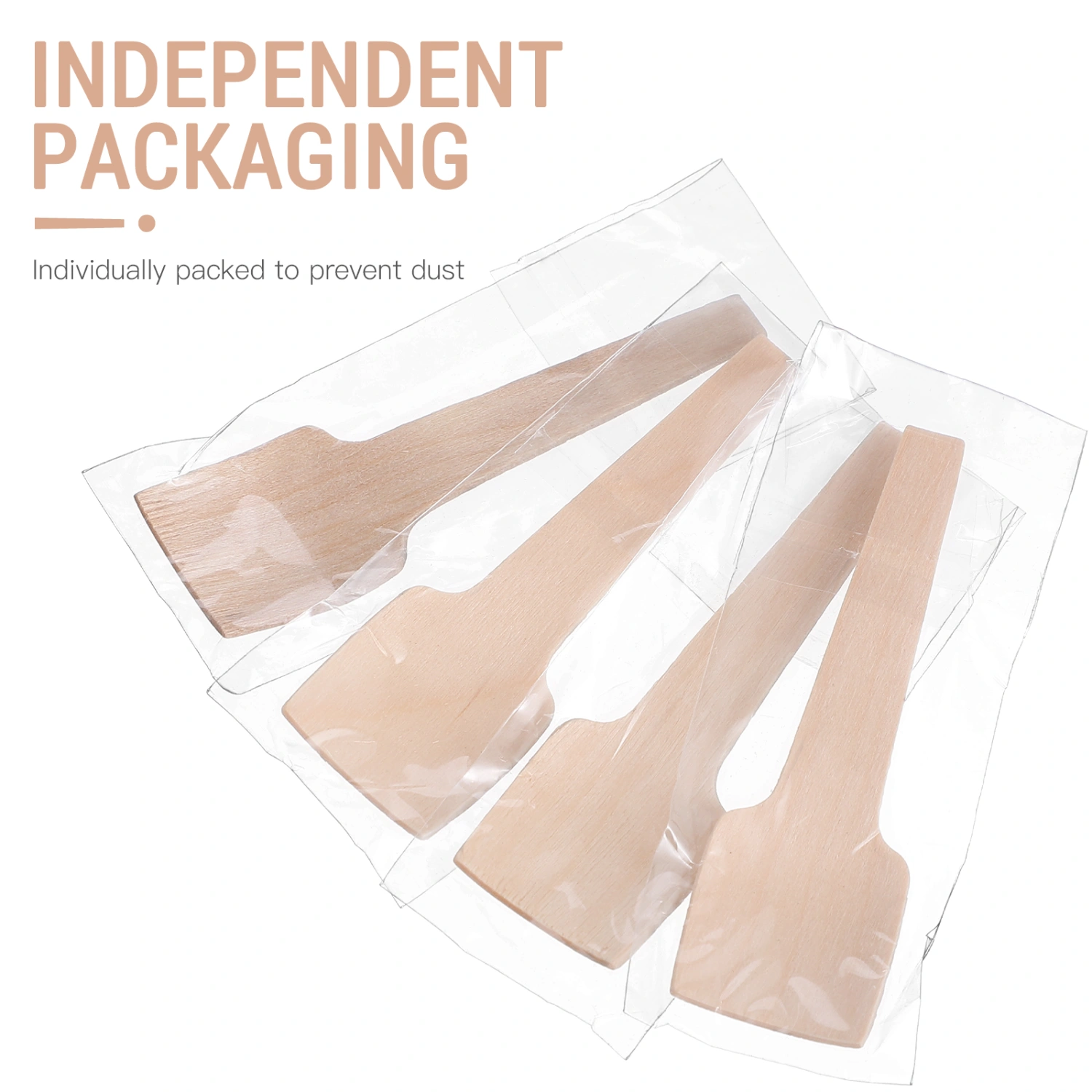 100 Pcs Wooden Spoons Disposable Flatware Spoons for Jelly Ice Cream Dessert Appetizer