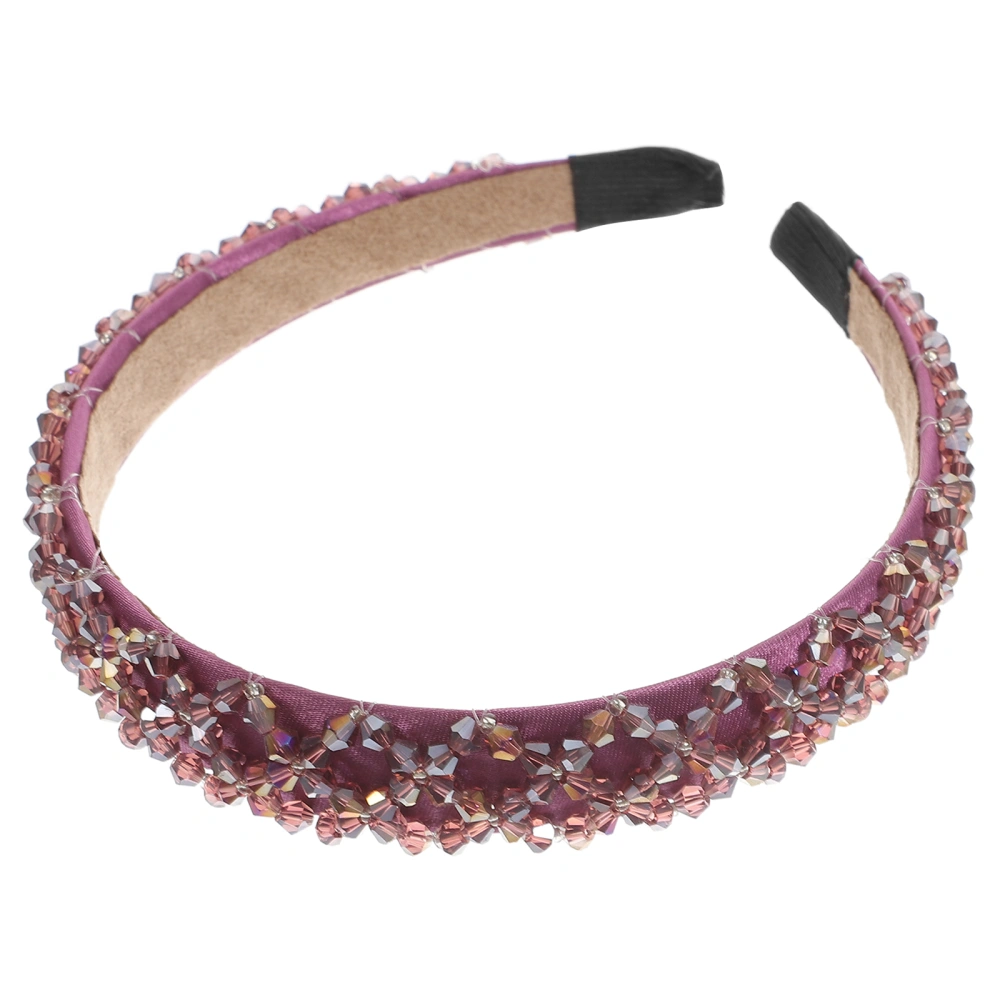 Crystal Rhinestone Headband Shiny Beaded Hairband Glitter Rhinestone Headwear for Women Girl