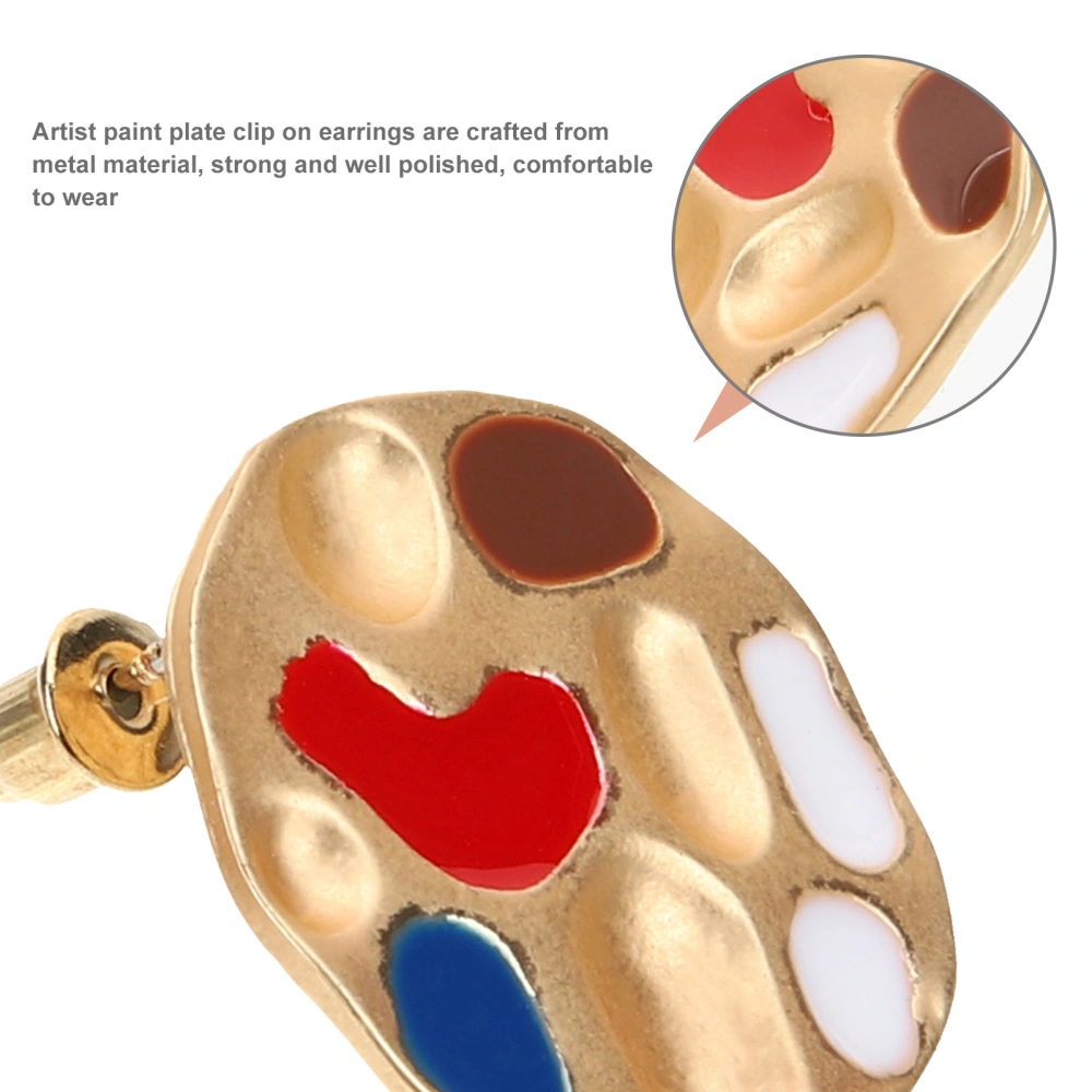 1 Pair Paint Plate Stud Earrings Costume Jewelry Funny Gifts for Painters Women