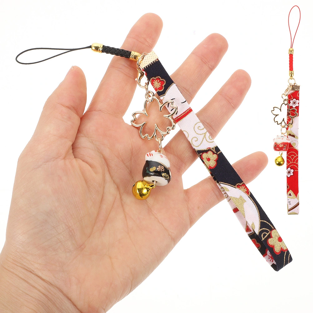 4Pcs Cat Bell Mobile Phone Charms Delicate Fortune Cat Pendant Hanging Phone Strap