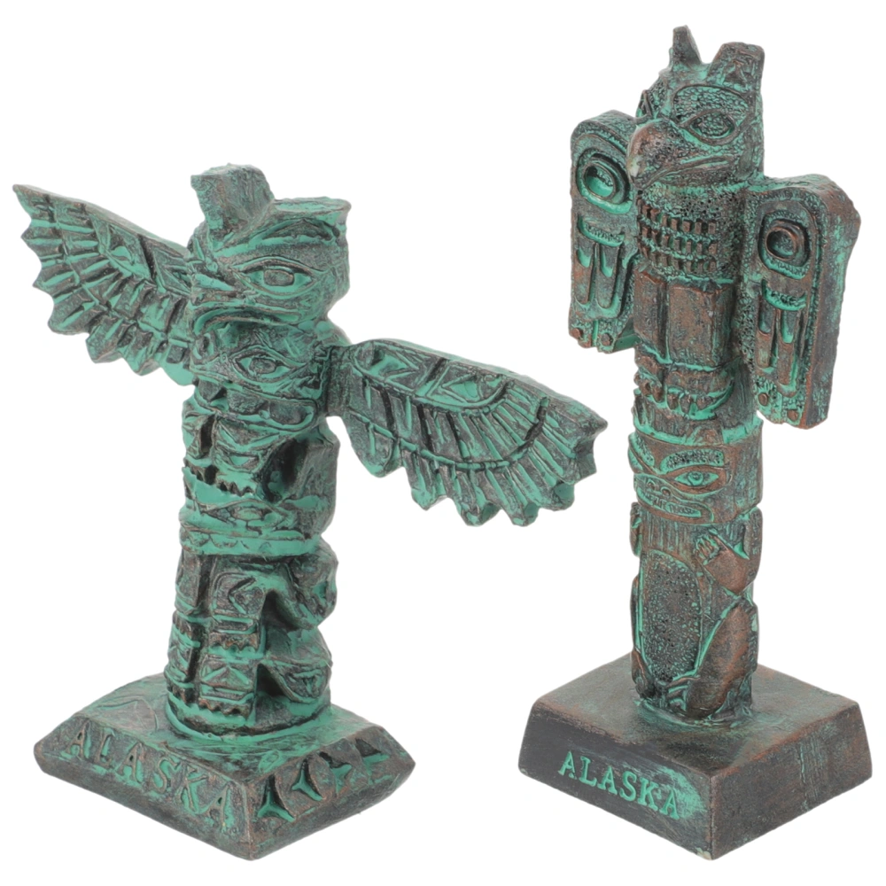 2pcs Resin Primitive Tribal Symbol Figurine Statue Decoration Garden Retro Adornment