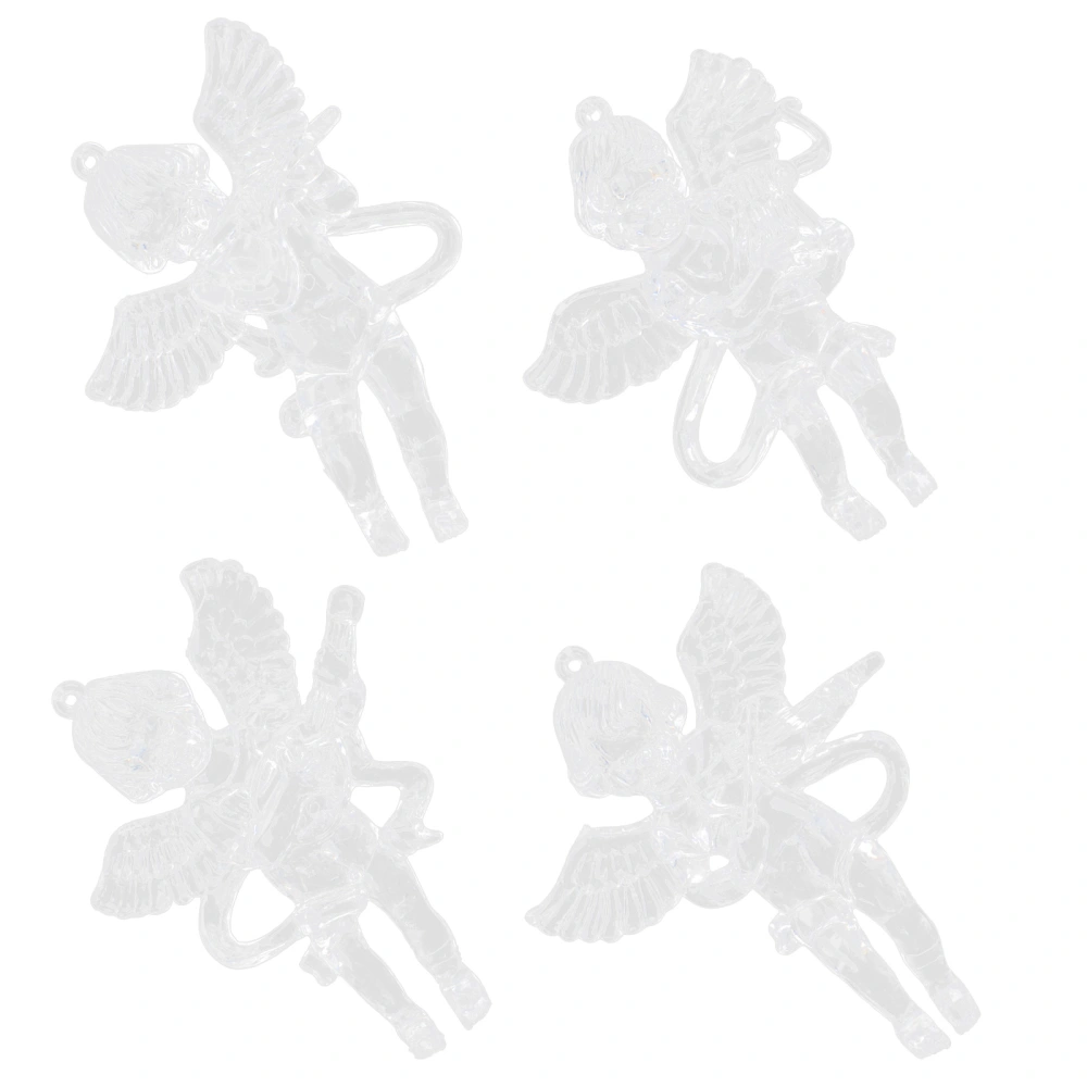 4pcs Angel Pendant Hanging Angels Xmas Tree Hanging Decoration Acrylic Angel Pendants