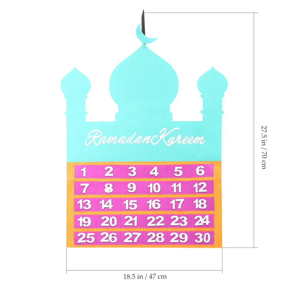 Eid Mubarak Calendar Wall Calendar Hanging Decoration Ramadan Countdown Calendar