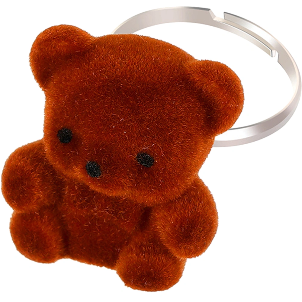 Aesthetic Ring Plush Bear Finger Ring Bear Jewelry for Women Teen Girls