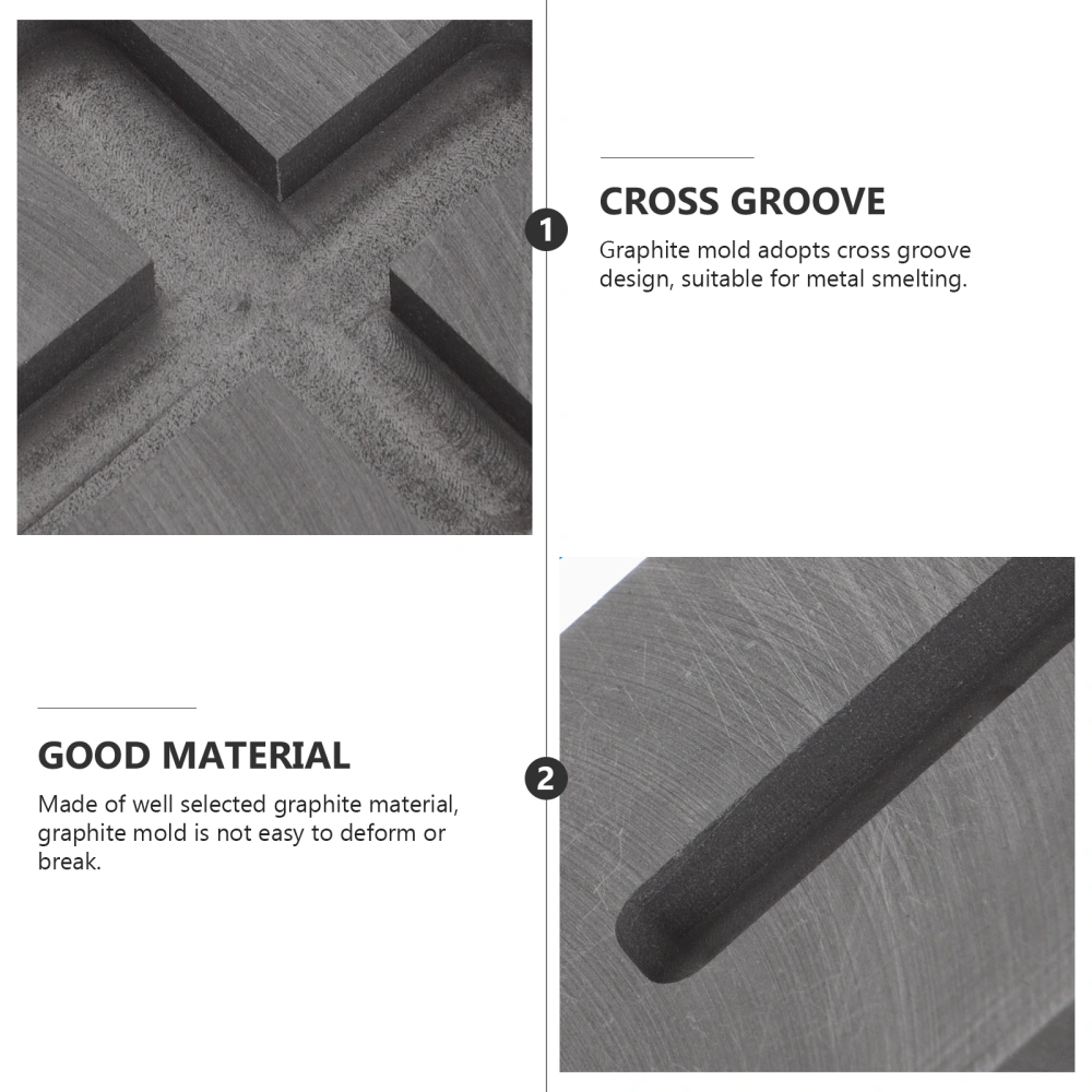 Cross Shape Graphite Ingot Mold Casting Mold for Melting Refining Gold Silver Metal