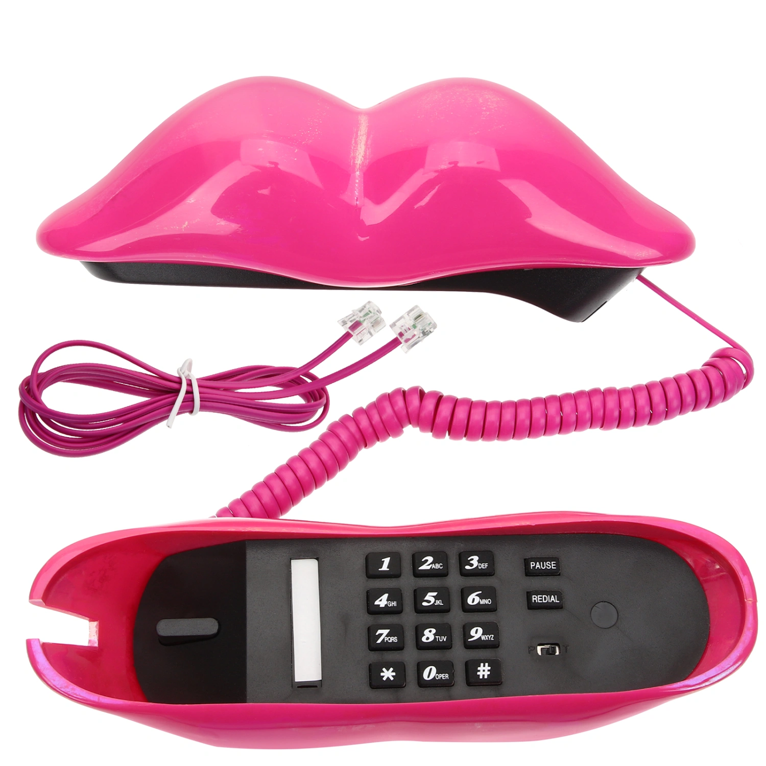 Lip Phone Novelty Lip Shaped Corded Phone Landline Telephone Tabletop Decoration