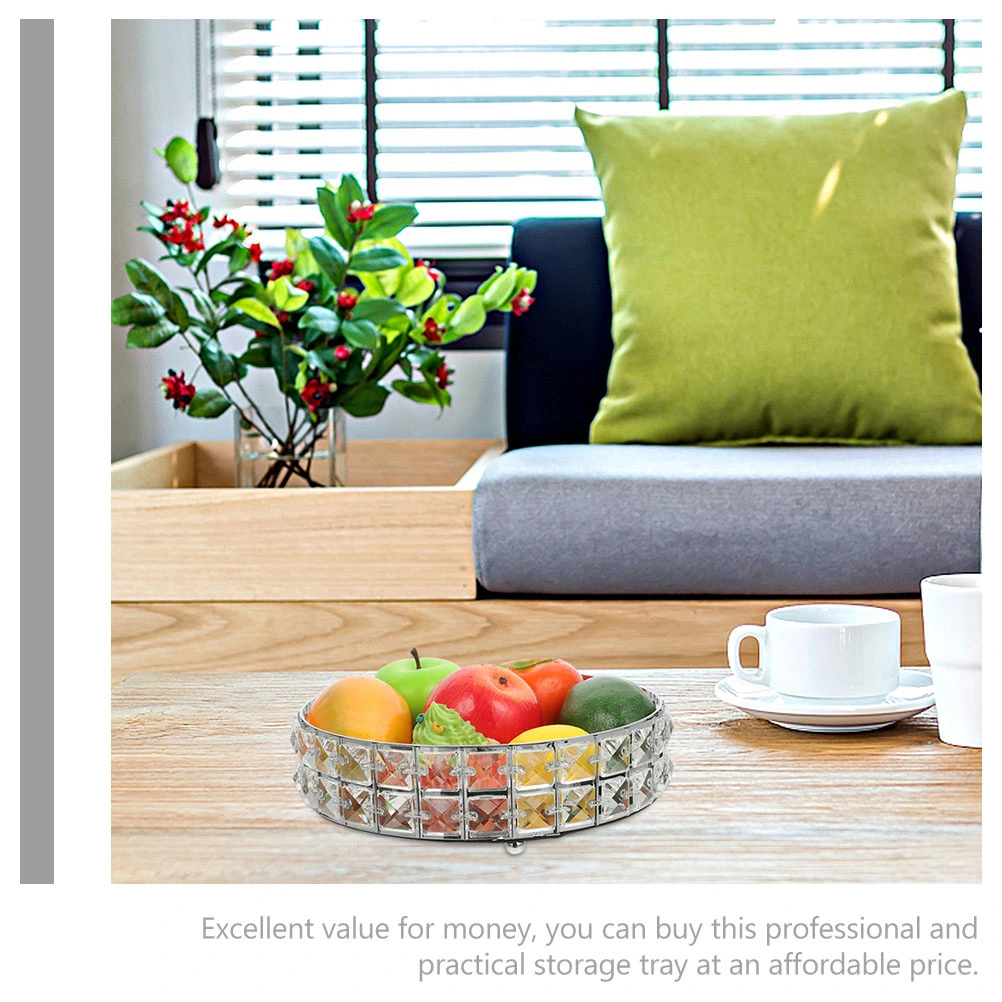 Round Mirror Surface Jewelry Storage Plate Cosmetics Tray Delicate Jewelry Container for Home