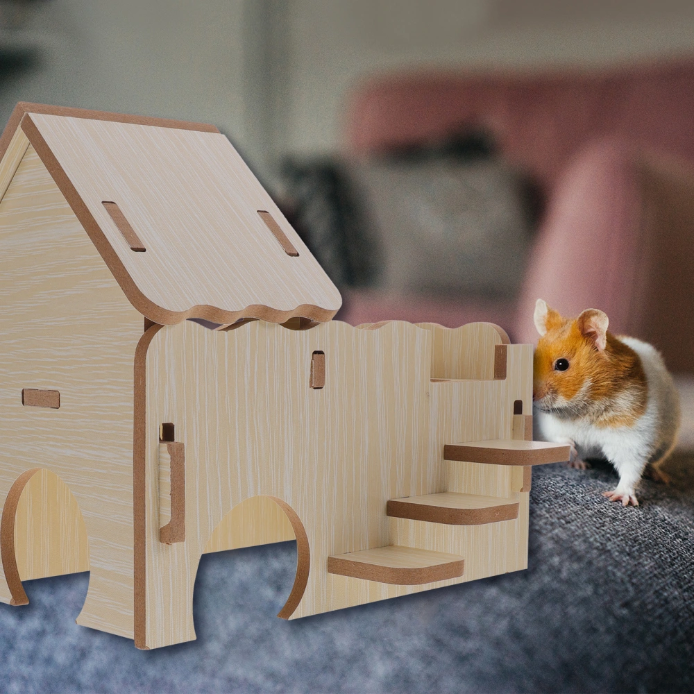 Hamster House Hamster Guinea Pig Toy Wooden Hut for Hamster Wooden Hamster Habitat