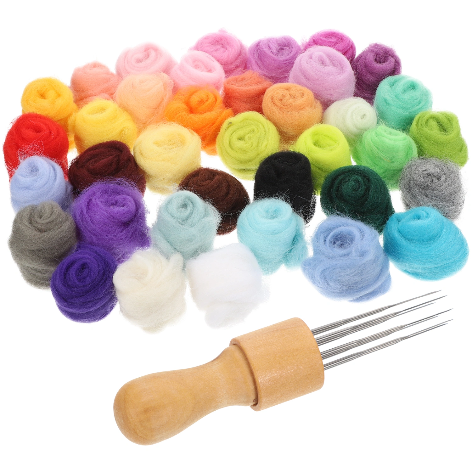 1 Set DIY Felting Kit Needle Felting Wool Supplies Handcrafted Craft Making Accessories