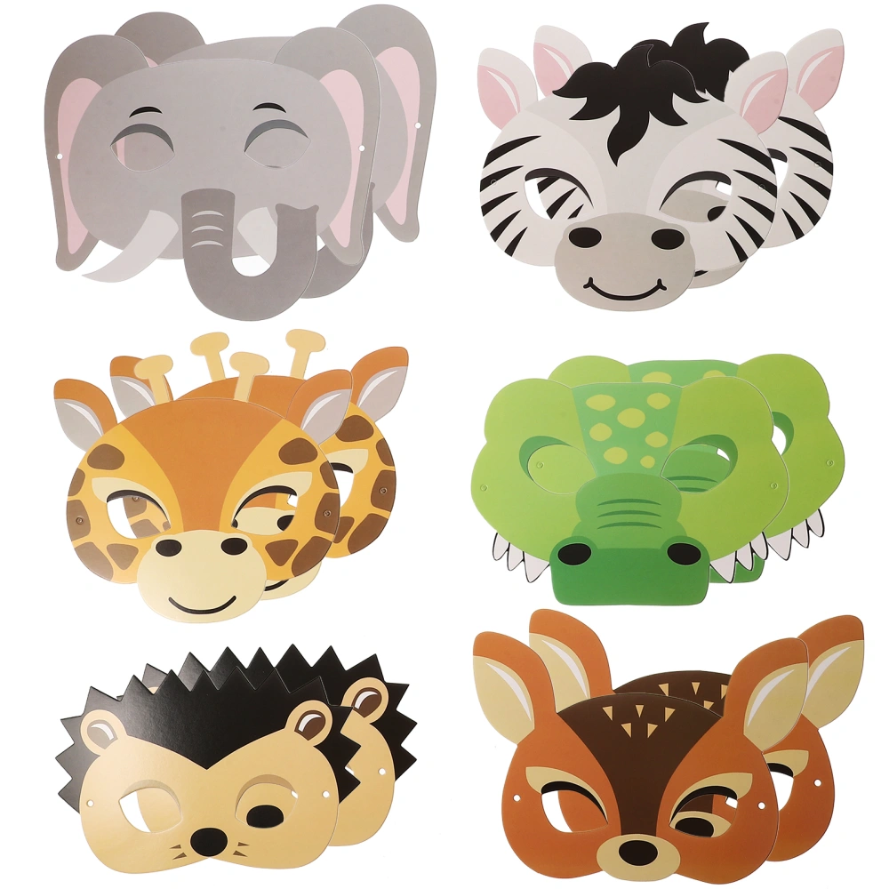 12Pcs Animal Face Mask Kids Animal Mask Lovely Animal Paper Mask Party Favors Kids Mask