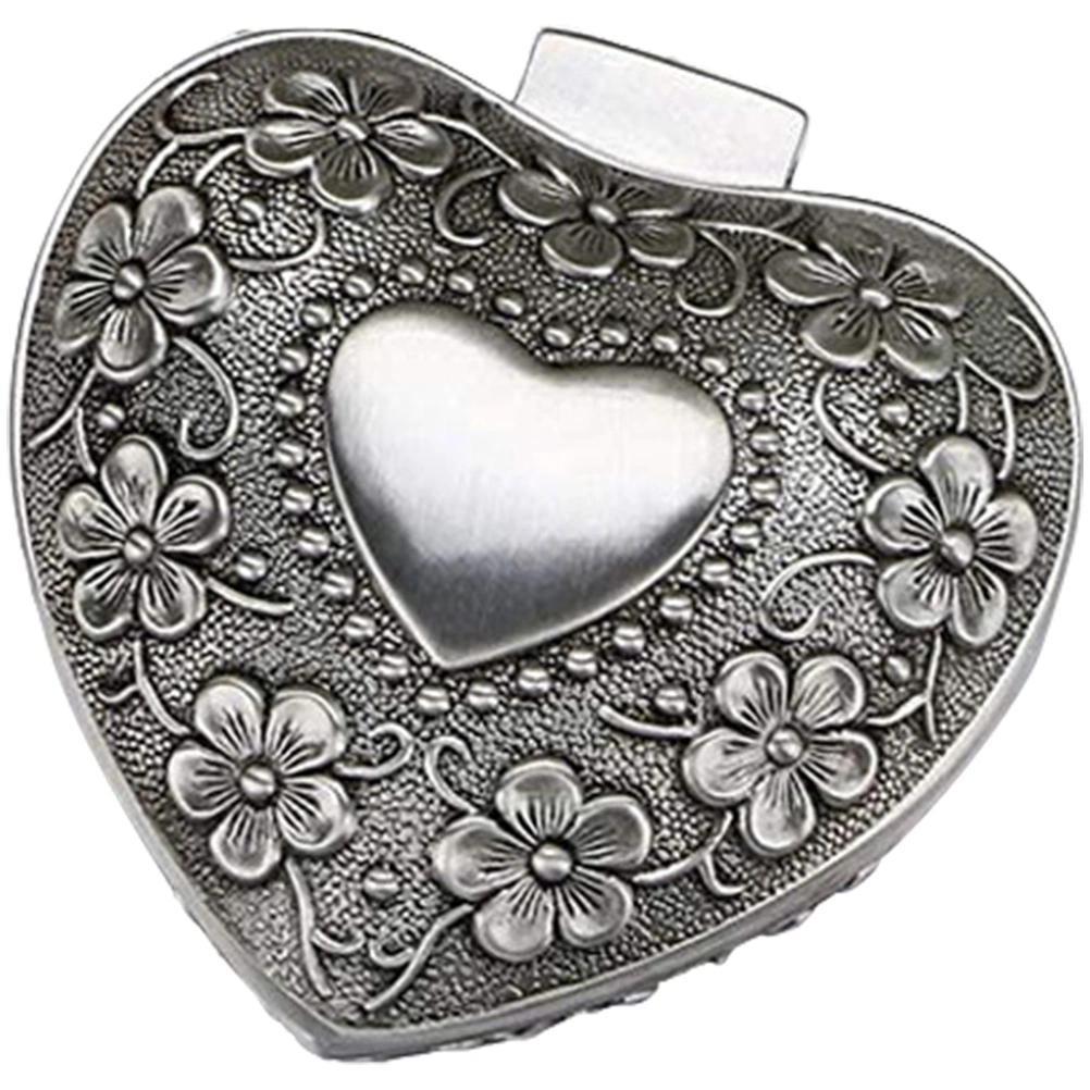 Metal Heart Shape Jewelry Box Vintage Jewelry Organizer Rings Bracelets Necklaces Case