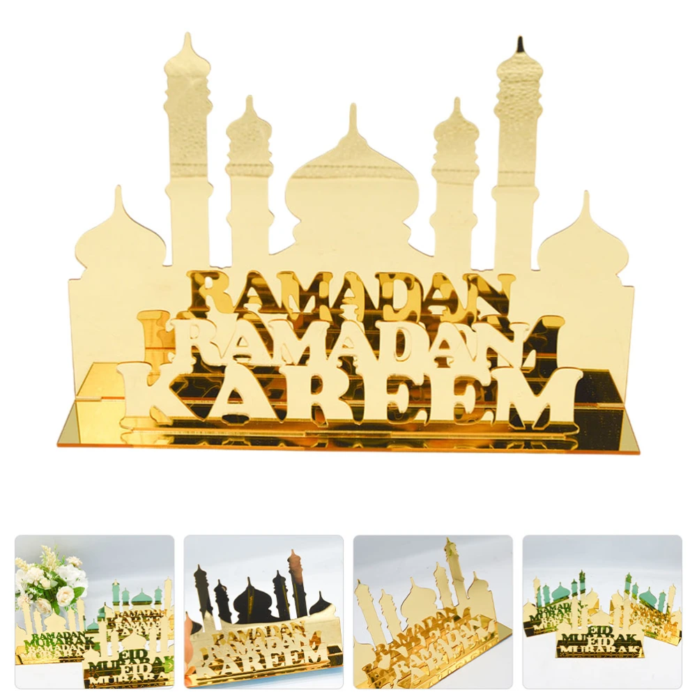 Eid Ramadan Ornament Festivals Scene Layout Prop Hollow Acrylic Sign Decoration