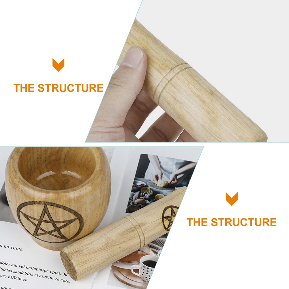 1 Set of Garlic Mortar Pills Pestle Spices Grinding Bowl Household Crush Pot Mortar for Kitchen