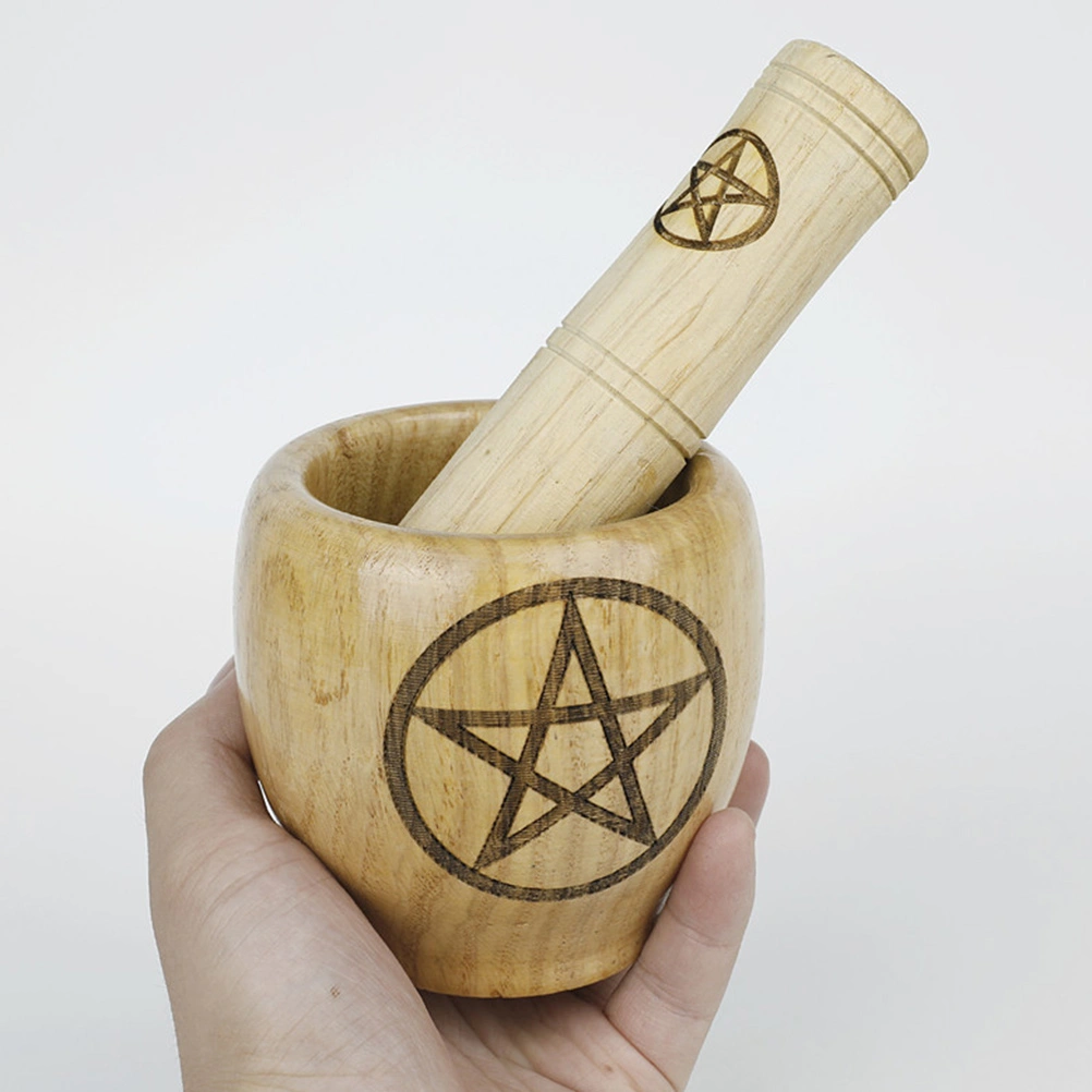 1 Set of Garlic Mortar Pills Pestle Spices Grinding Bowl Household Crush Pot Mortar for Kitchen