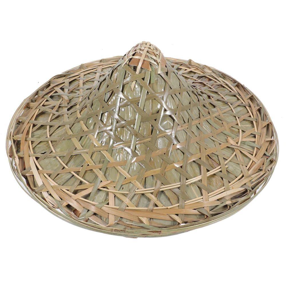 Oriental Bamboo Weaving Hat Chinese Bamboo Hat Rain-proof Fisherman Hat Farmer Use Bamboo Hat