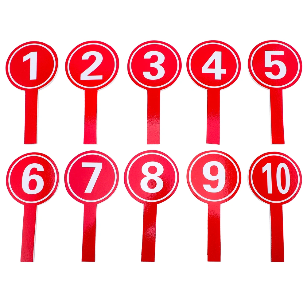 10Pcs Score Paddles Handheld Number Paddles Score Boards Practical Handle Score Paddles