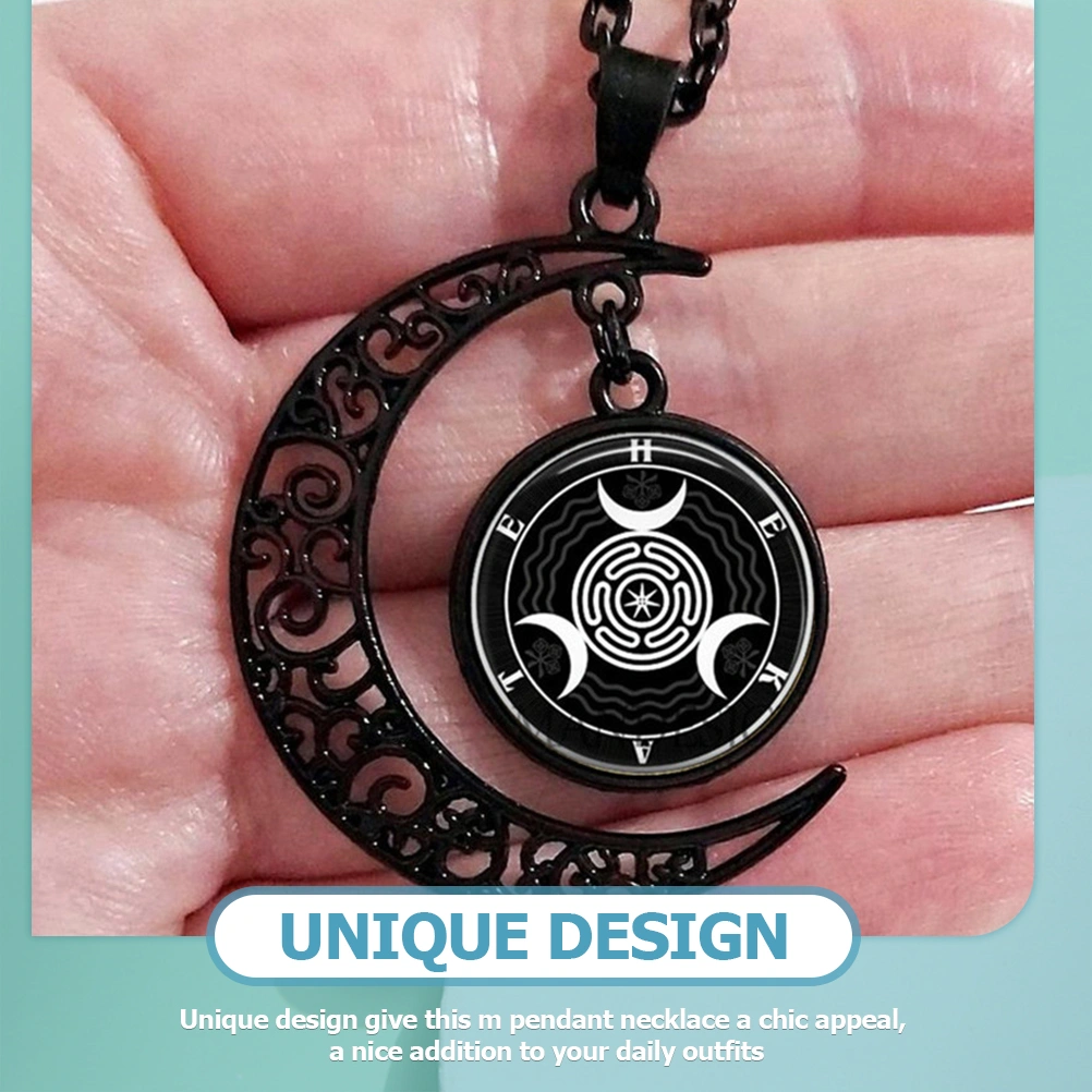 Moon Pendant Necklace Neck Ornament Statement Necklace for Teen Girls Women