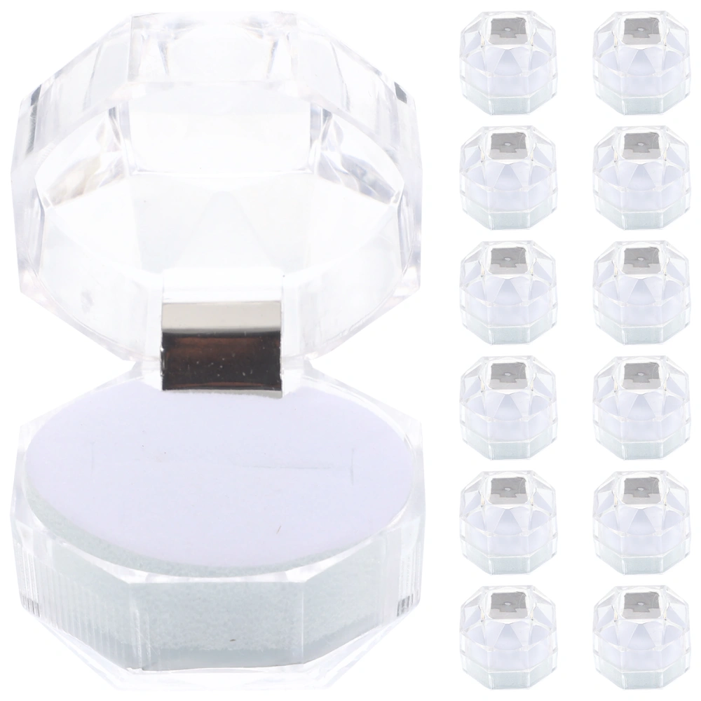 20pcs Ring Cases Transparent Proposal Ring Boxes Engagement Ring Organizers