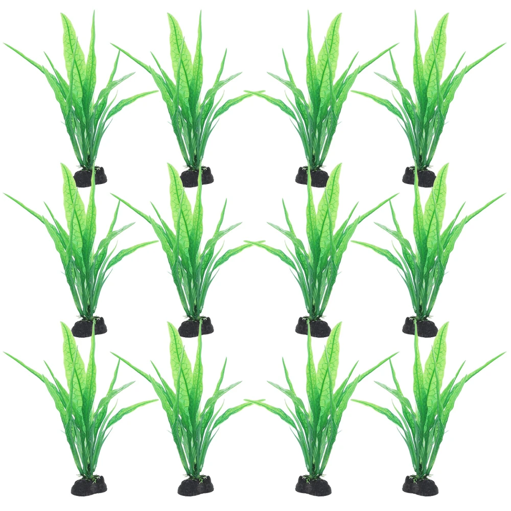 12Pcs Decorative Faux Plant Wear Resistant Aquarium Plant Replaceable Aquarium Decor