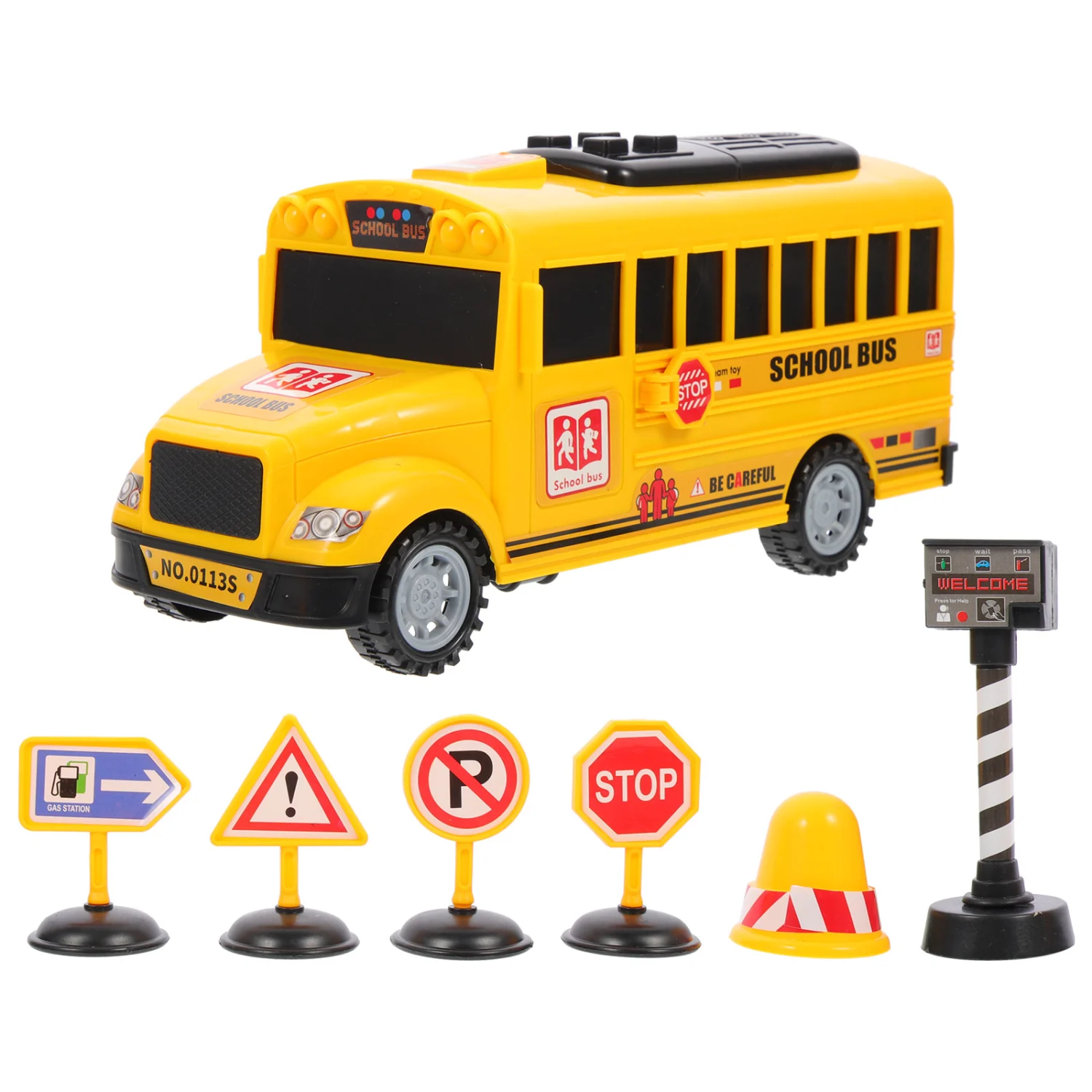 1 Set Pull Back Car Toy Friction Powered Vehicle Toy School Bus Car Toy for Boys Girls