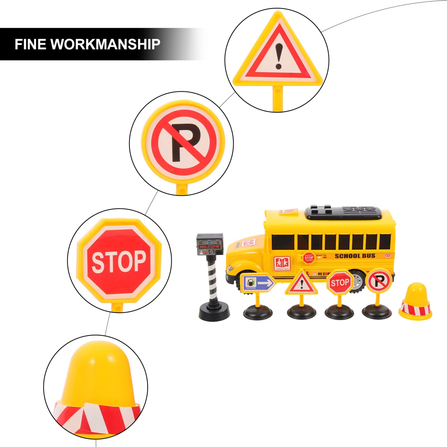 1 Set Pull Back Car Toy Friction Powered Vehicle Toy School Bus Car Toy for Boys Girls