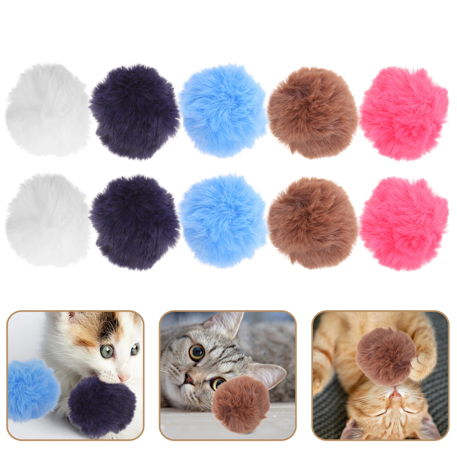 10Pcs Interesting Cat Toys Cat Balls Toys Colored Cat Kicking Toys Household Cat Toys