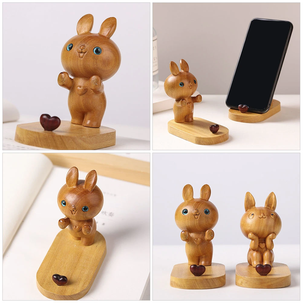 Bunny Phone Stand Cartoon Phone Holder Desktop Mobile Phone Stand Rabbit Statue Decor