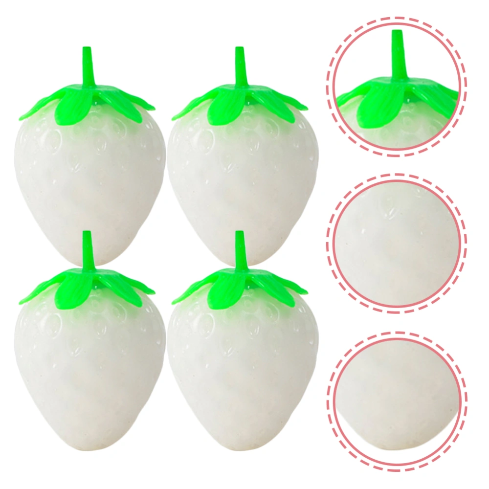 4Pcs Strawberry Stress Balls for Kids Fruit Shaped Stress Toys Stretchy Strawberry Toys