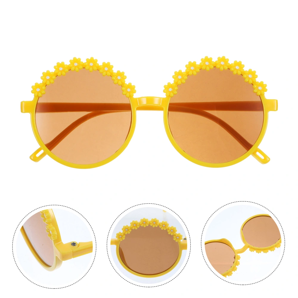 1 Pair Party Sunglasses For Kids Flower Shape Frame Glasses Party Favor