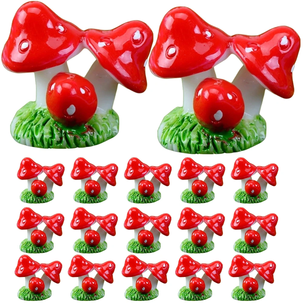 20pcs Miniature Mushrooms Garden Mushroom Models Resin Mushroom Ornaments