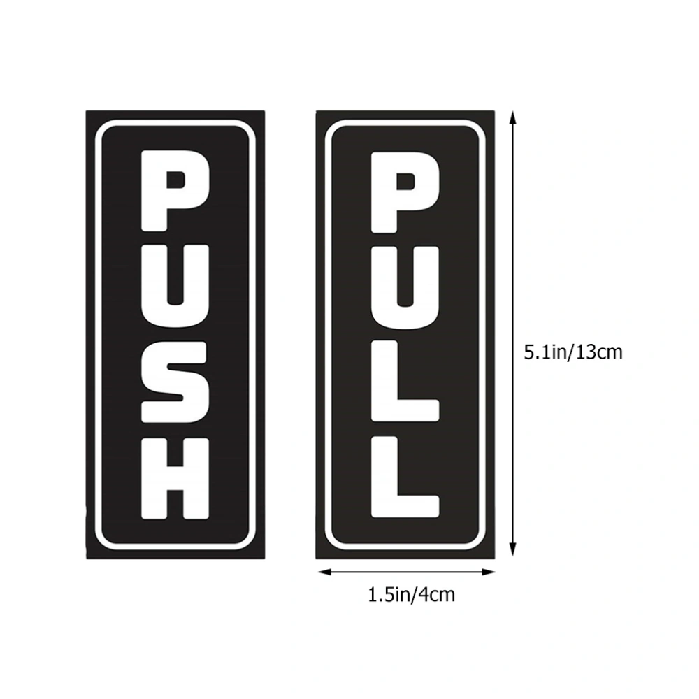 1 Set of Reusable Pull Push Stickers Delicate Door Reminding Signs Hollowed Door Stickers